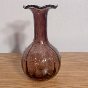 Amethyst Fluted Vase Bubblies Purple 8.5”